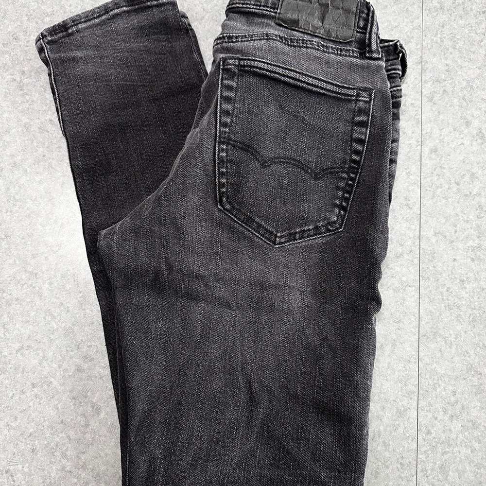 Mens American Eagle Outfitters Slim-Straight Black Washed Denim Jeans Size 28